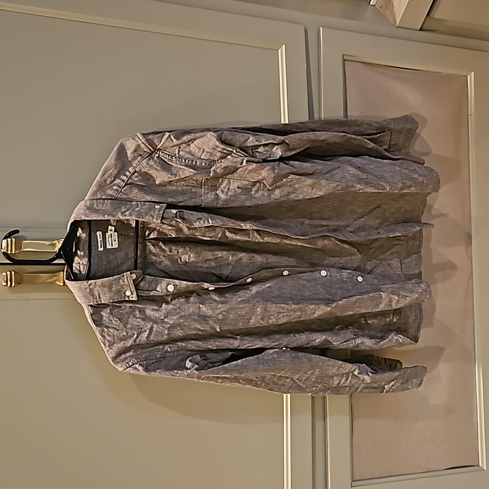 Men's cotton/linen button down